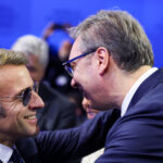 Predsednik Francuske Emanuel Makron i predsednik Srbije Aleksandar Vučić sastaju se na 56. godišnjem sastanku Svetskog ekonomskog foruma (WEF) u Davosu, Švajcarska, 20. januara 2026. godine.