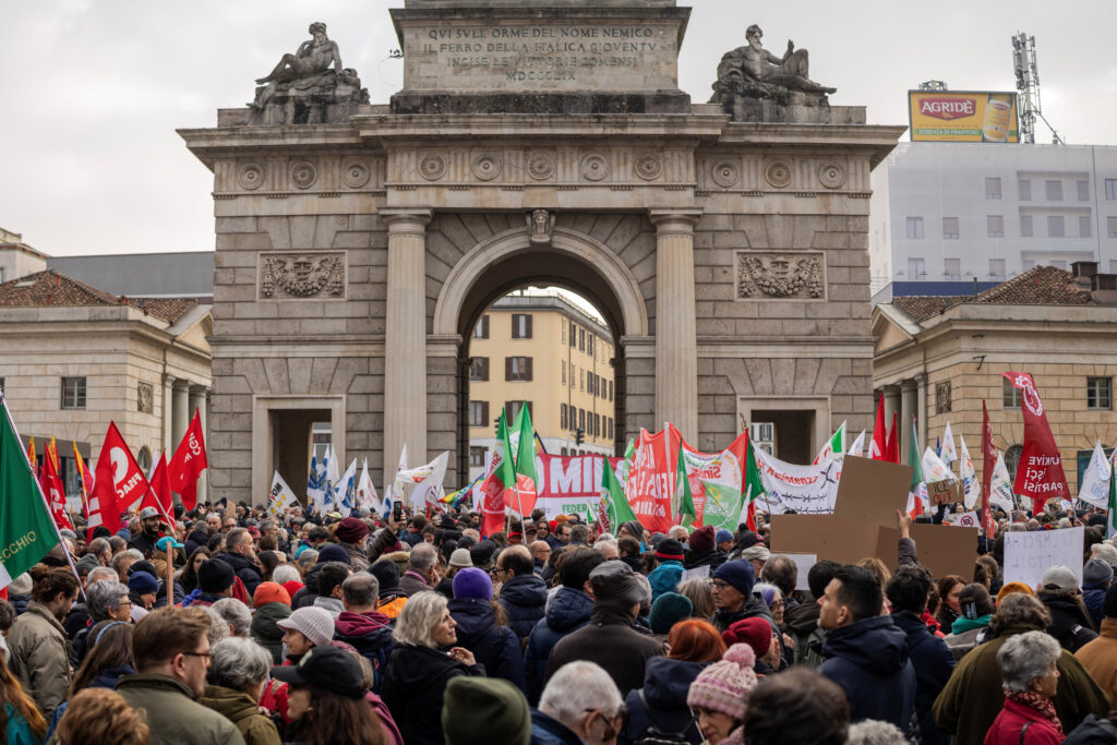 Protest in Milan over possible U.S. Immigration and Customs Enforcement (ICE) role in Winter Olympics security