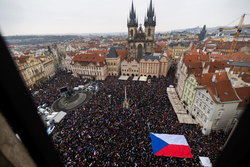 A demonstration in support of Czech President called „We stand for our President“ in Prague