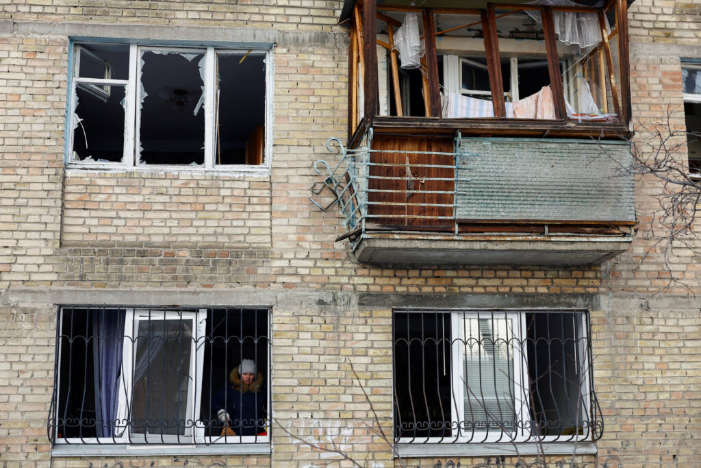 Aftermath of a Russian missile and drone attack, in Kyiv