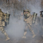 Ukrainian service members attend a military training near a frontline in Zaporizhzhia region