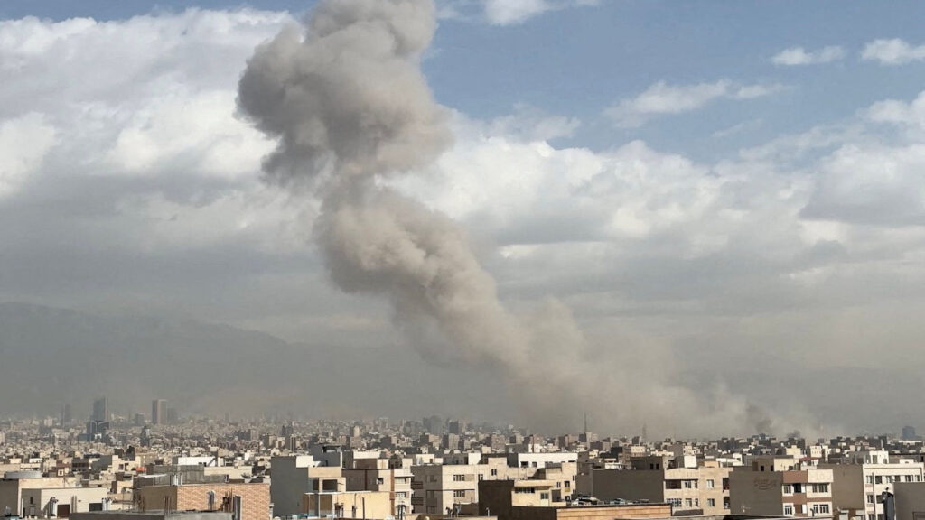 Smoke rises following an explosion, after Israel’s Defence Minister Israel Katz said Israel had launched a pre-emptive attack against Iran, in Tehran