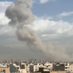 Smoke rises following an explosion, after Israel’s Defence Minister Israel Katz said Israel had launched a pre-emptive attack against Iran, in Tehran