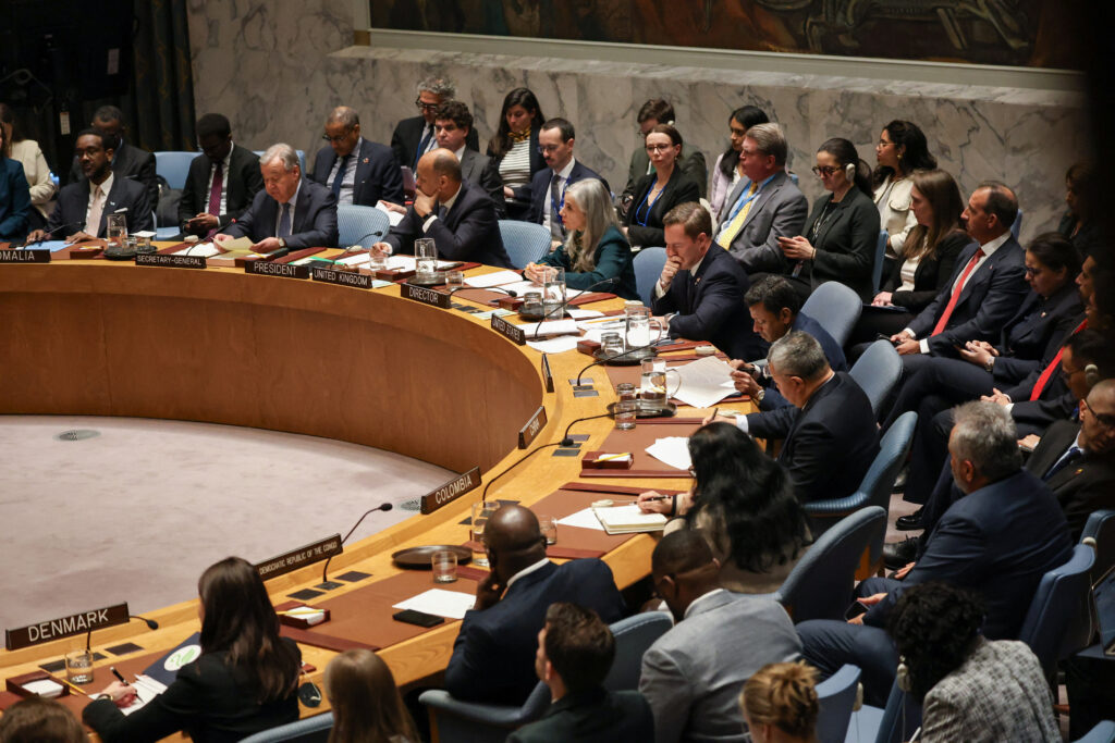 United Nations Security Council meeting, after the U.S. and Israel launched strikes on Iran, at U.N. headquarters in New York City