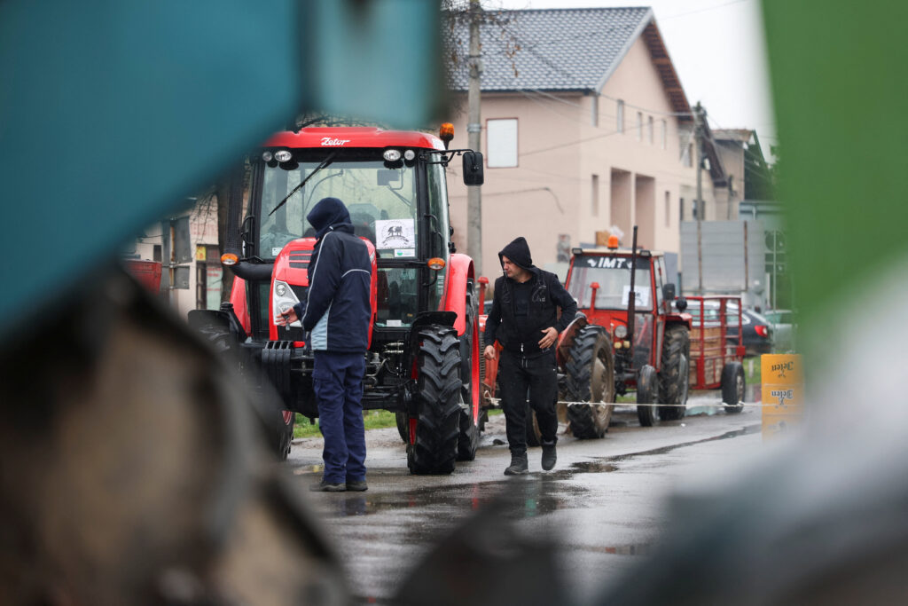 Serbian farmers have blocked roads in Bogatic and  nationwide