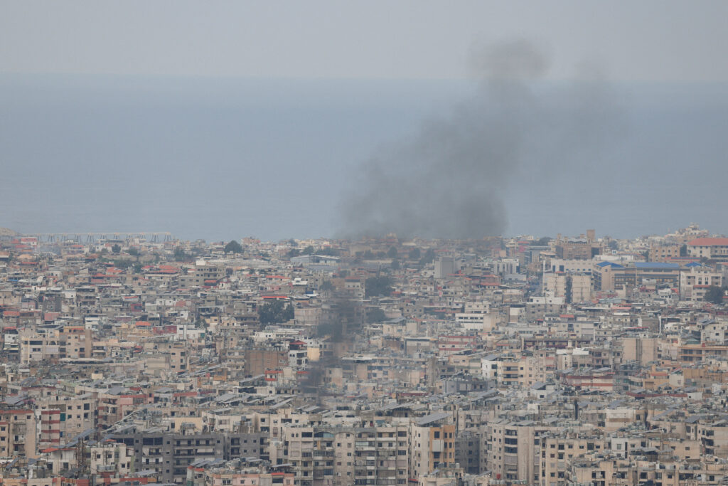 Smoke rises after an Israeli strike on Beirut’s southern suburbs, following an escalation between Hezbollah and Israel amid the U.S.-Israeli conflict with Iran