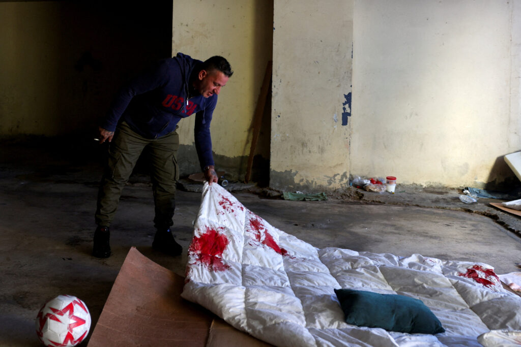 Aftermath of an Israeli on an apartment in the Ramada Plaza hotel building, in Beirut