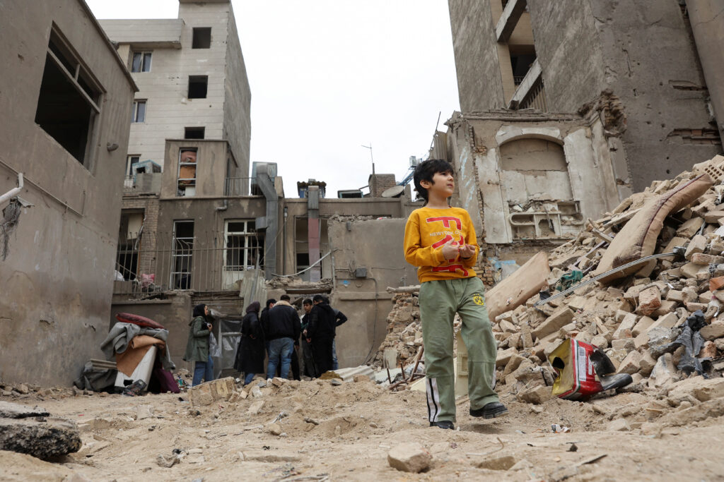 Aftermath of a strike, in Tehran