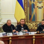 FILE PHOTO: Ukrainian President Zelenskiy and top officials attend a National Security and Defence Council meeting in Kyiv