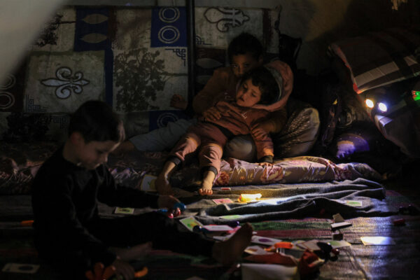 Displaced people take shelter following an escalation between Hezbollah and Israel in Beirut
