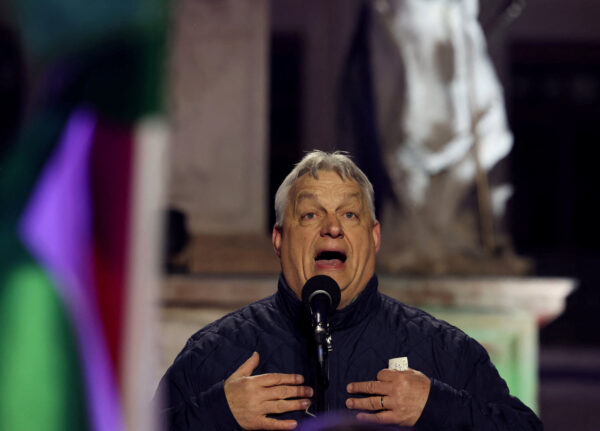Hungarian Prime Minister Orban speaks during an election campaign rally in Gyor