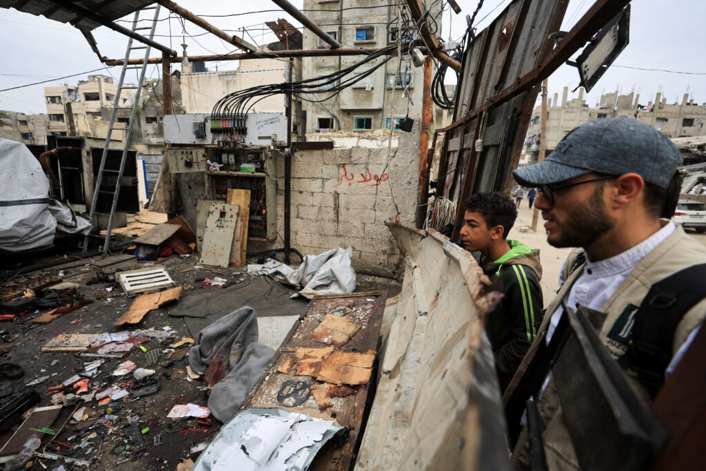 Aftermath of an Israeli strike, in Gaza City