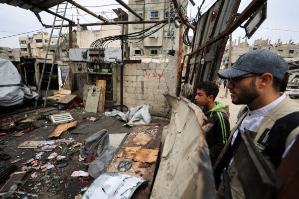 Aftermath of an Israeli strike, in Gaza City