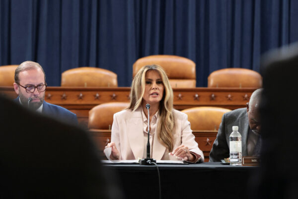 U.S. first lady Melania Trump participates in a House Ways and Means Committee roundtable in Washington