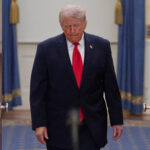 FILE PHOTO: U.S. President Donald Trump delivers an address to the nation about the Iran war at the White House in Washington