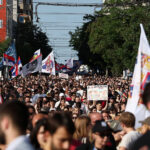 Student-led protest demanding snap parliamentary elections, in Belgrade