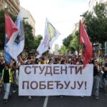 Student-led protest demanding snap parliamentary elections, in Belgrade