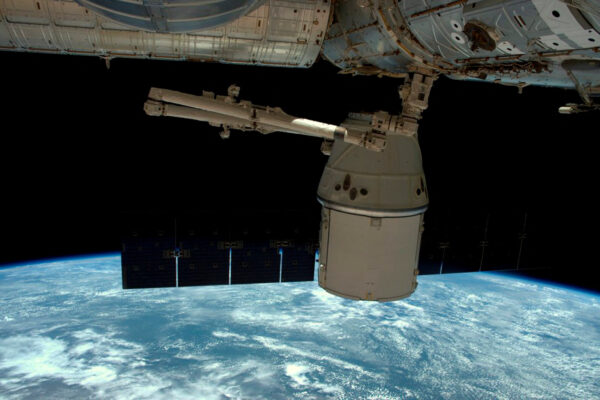 FILE PHOTO: A NASA photo shows a SpaceX Dragon capsule as it is released from the International Space Station