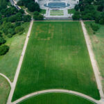 Authorities responded to what appeared to be a large tracing of the term 8647 into the grounds of the National Mall in Washington
