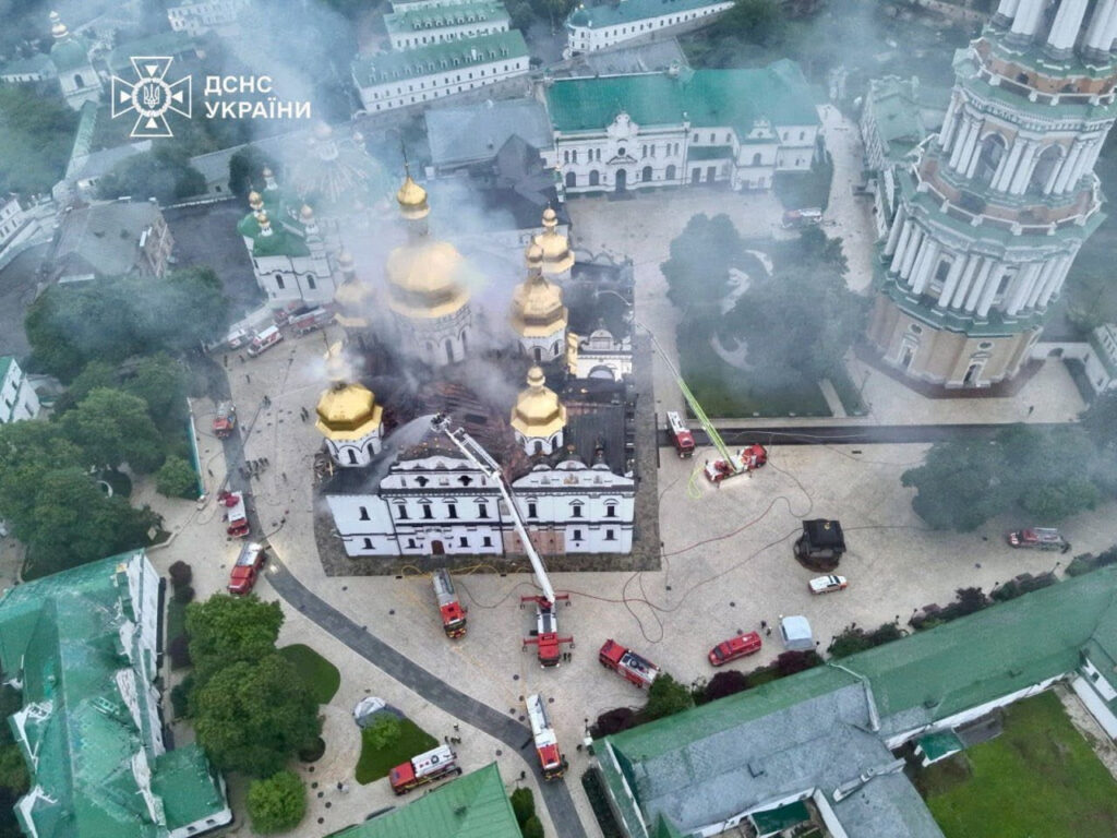 Aftermath of a Russian missile and drone attack in Kyiv