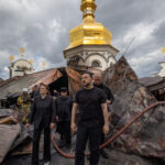 Russian drone and missile strike in Kyiv