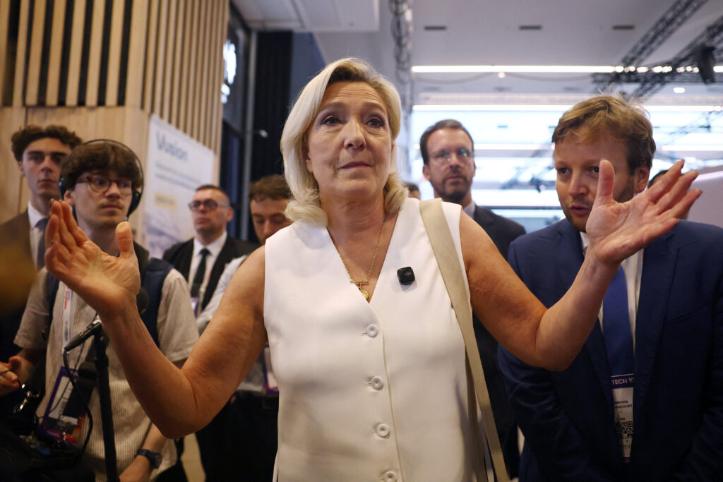 French far-right Marine Le Pen visits VivaTech fair in Paris