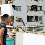 Aftermath of earthquakes in La Guaira