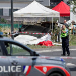 French rescuers work at the site of a plane crash, in Tomblaine