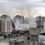 POZAR U TRZNOM CENTRU ENJUB NA NOVOM BEOGRADU