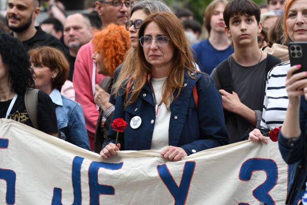 PROTEST UCENIKA, ROSITELJA I NASTAVNIKA JOVINE GIMNAZIJE U NOVOM