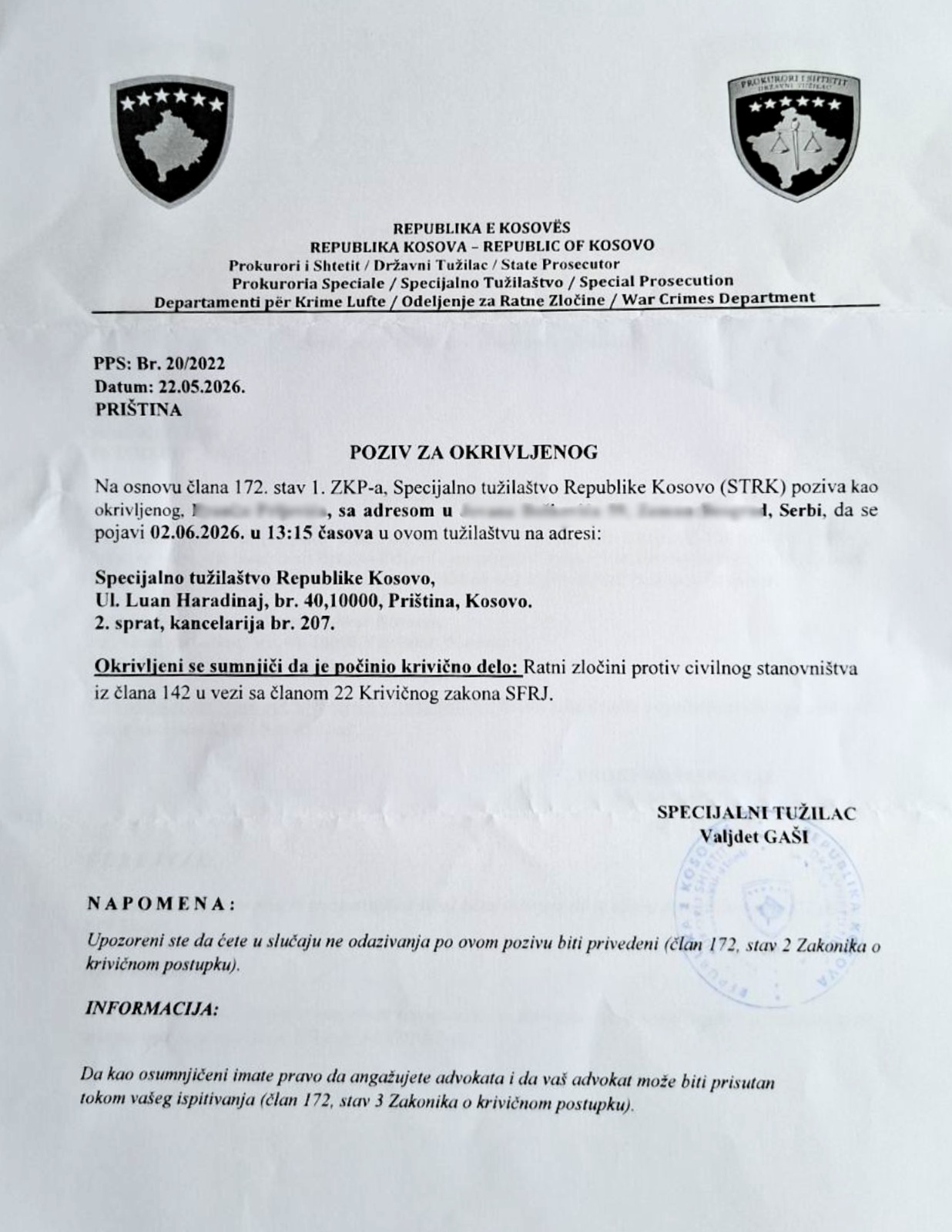 Kosovo poziv