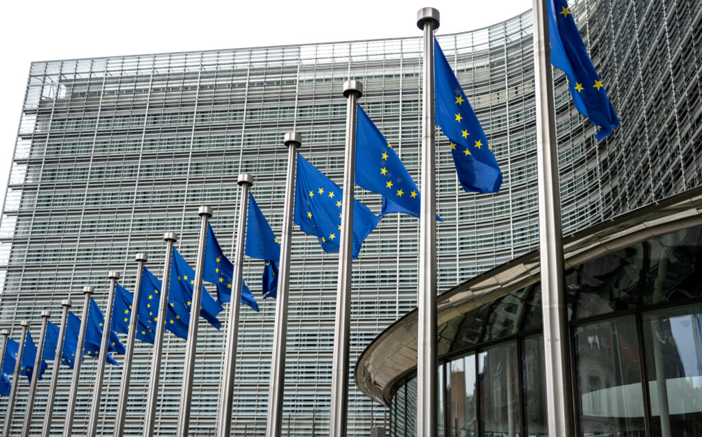 European Union Flags Are Waving In Brussels