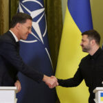 FILE PHOTO: NATO Secretary General Rutte and Ukraine’s President Zelenskiy attend a news conference in Kyiv