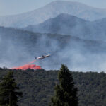 Wildfire burns in Ille-sur-Tet near Perpignan