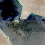 A satellite imagery shows Bab el Mandeb Strait, as Iran threatens using Yemen’s Houthi allies to shut the Bab el-Mandeb gateway to the Red Sea