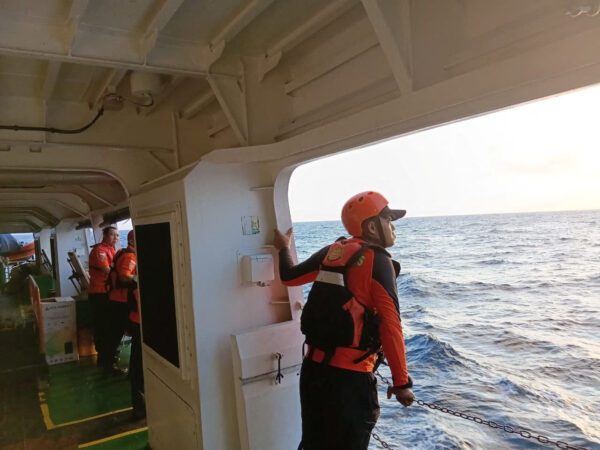 Rescuers search for missing people during an operation after a passenger boat KM Nurul Salsa sank off Selayar island in South Sulawesi