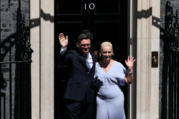 Britain’s newly appointed Prime Minister Andy Burnham at 10 Downing Street