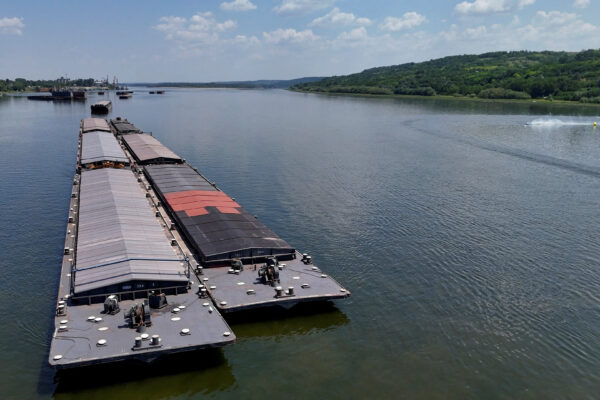 Water levels of the Danube river in Romania fell to their lowest levels in three decades