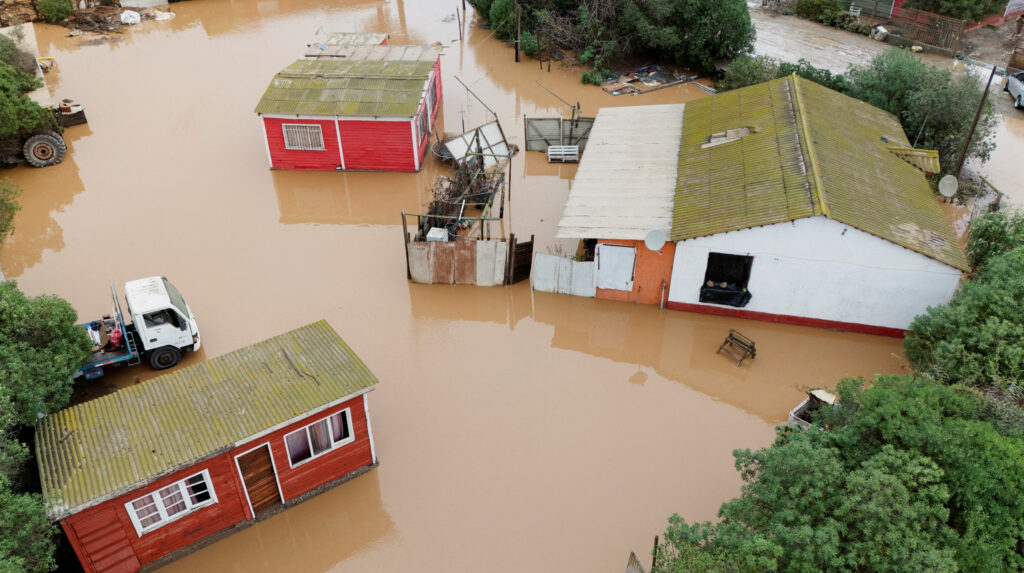 FILE PHOTO: Aftermath of heavy rainfall caused by a weather front, in La Serena