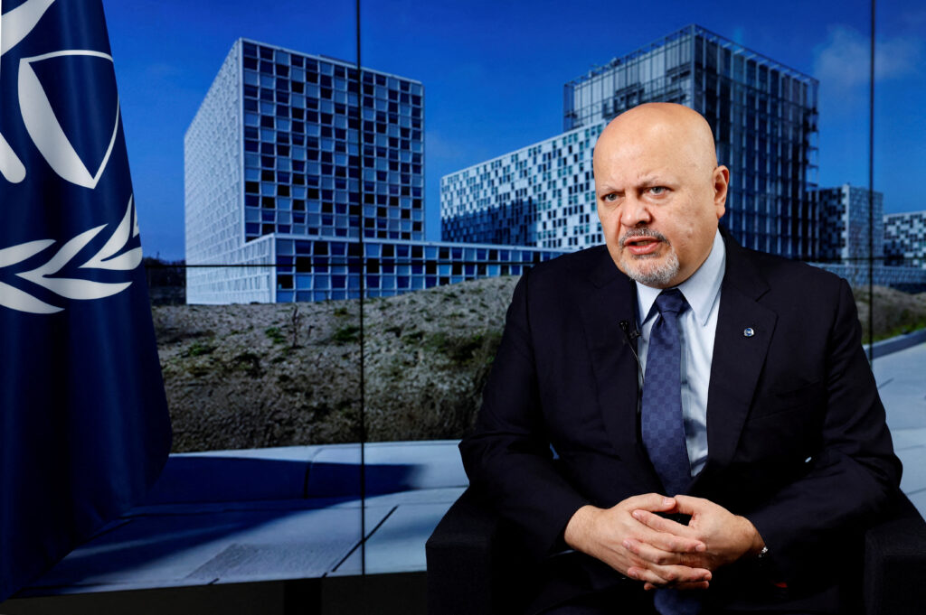 FILE PHOTO: International Criminal Court (ICC) Prosecutor Karim Khan talks during an interview with Reuters