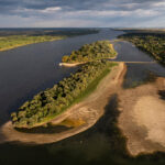 Low water levels on the Danube in Serbia
