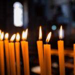 Candles Flickering in a Peaceful Church Ambiance