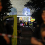 The site of an explosion at a restaurant in Moscow