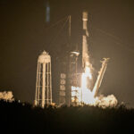 FILE PHOTO: A SpaceX Falcon 9 rocket lifts off carrying two moon landers from the Kennedy Space Center