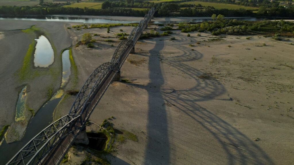 Italy’s Po River’s water level runs low amid high drought severity