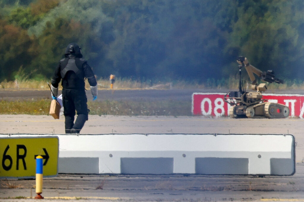 FILE PHOTO: Leipzig/Halle Airport after a drone was found near a runway, in Schkeudlitz