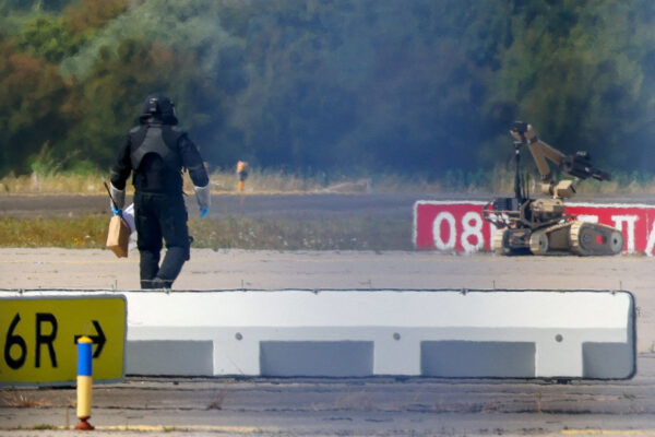 FILE PHOTO: Leipzig/Halle Airport after a drone was found near a runway, in Schkeudlitz