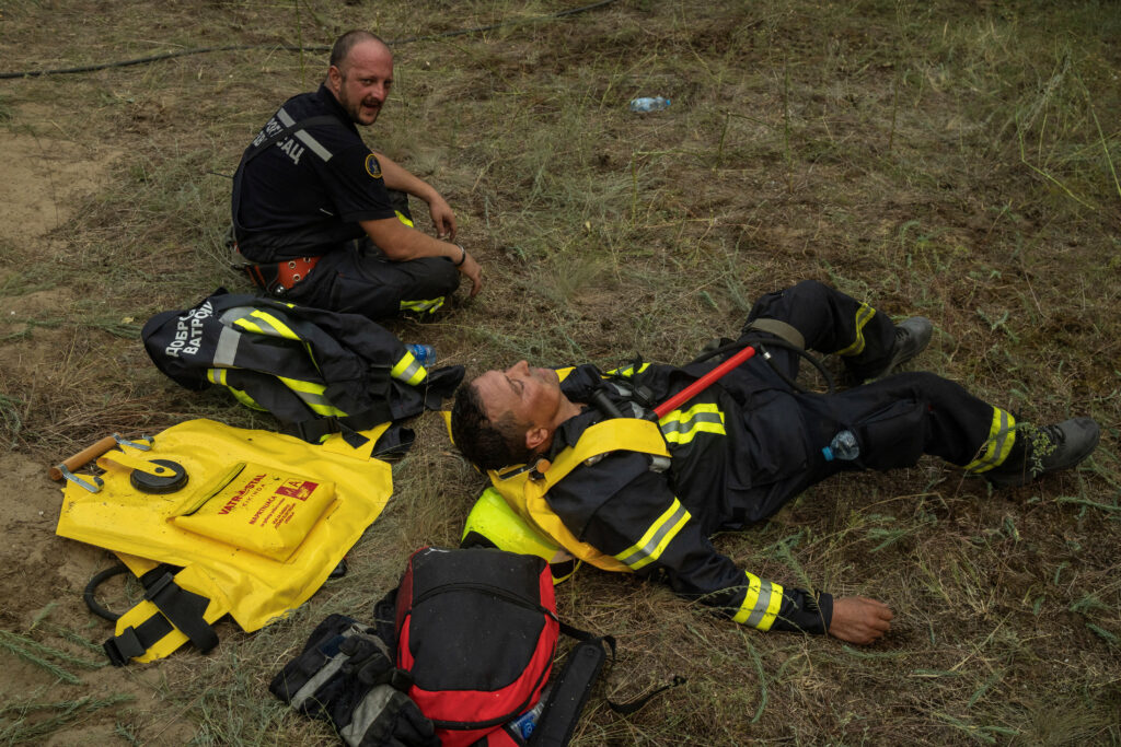 Wildfire burns in Serbia