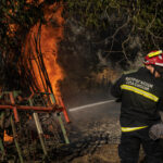 Wildfire burns in Serbia