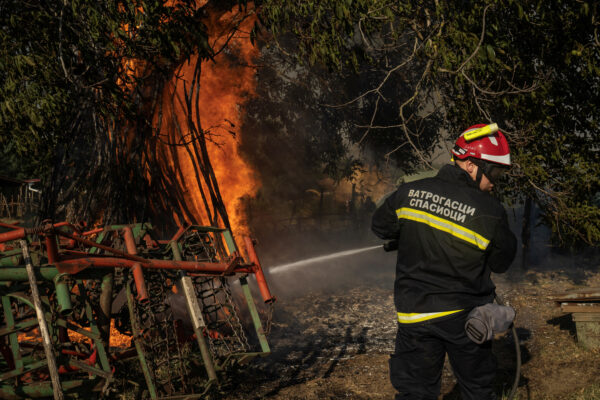 Wildfire burns in Serbia